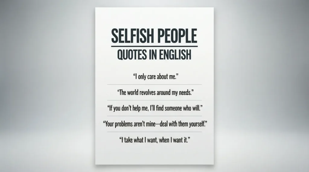 Selfish People Quotes in English