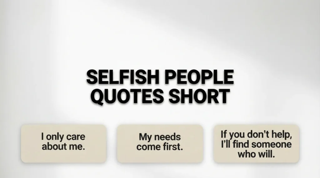 Selfish People Quotes Short