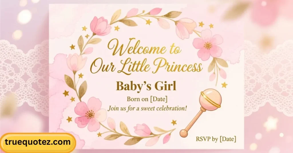 Baby Shower Quotes for Girl Invitations 